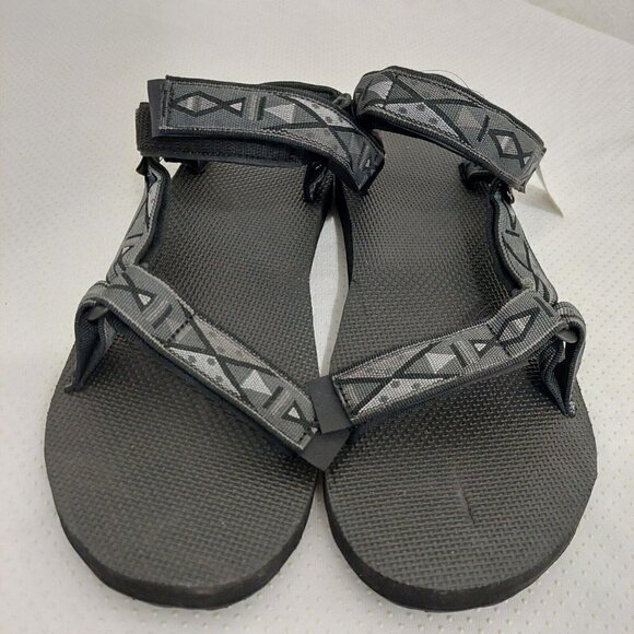 Teva Men\'s Original Universal Black Gray Geometric Print Sandals 1004006 Size 14 main image 8